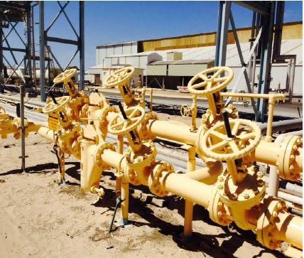 Piping and valve manifold for the chemical dosing works